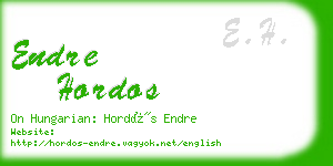 endre hordos business card